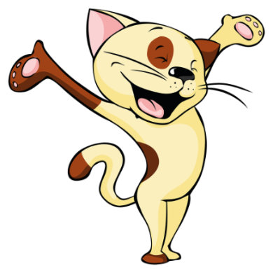Dekodino Wandtattoo Katze mit ausgebreiteten Armen im Comic Look brown